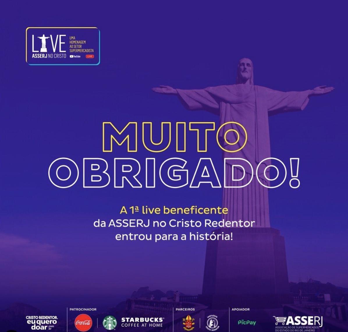 ASSERJ homenageia os mais de 200 mil colaboradores de supermercados em Festival Solidário de Música inédito no Cristo Redentor