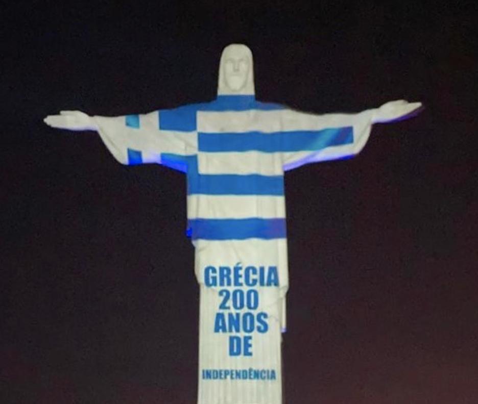 Cristo Redentor recebe projeção pelo Bicentenário de Independência da Grécia