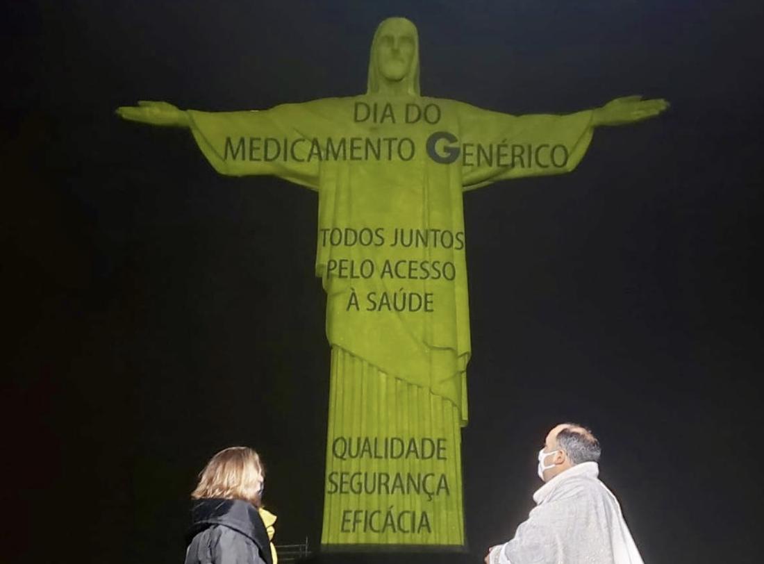 Cristo Redentor tem projeção especial nessa quinta-feira para celebrar Dia Nacional do Medicamento Genérico
